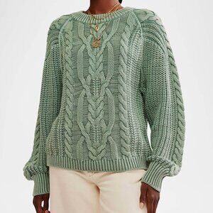 Free People Frankie Cable Knit Sweater XS